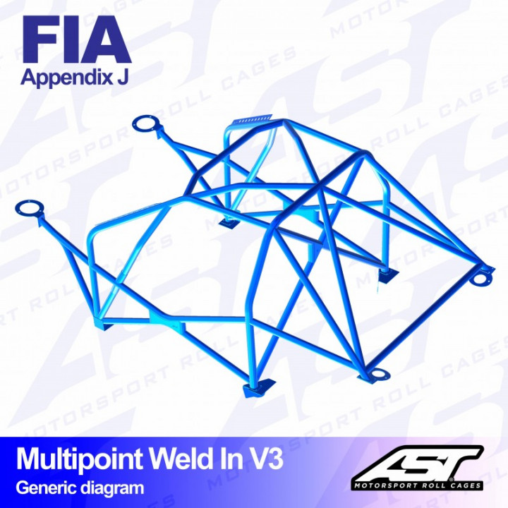 ROLL CAGE CITROËN SAXO (PHASE 1/2 ) 3-DOORS HATCHBACK MULTIPOINT WELD IN V3